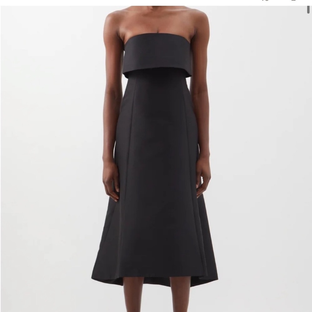 Toteme Cotton Wool Strapless dress